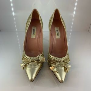 Moschino Gold sparkly glitter heels Sz: 37.5